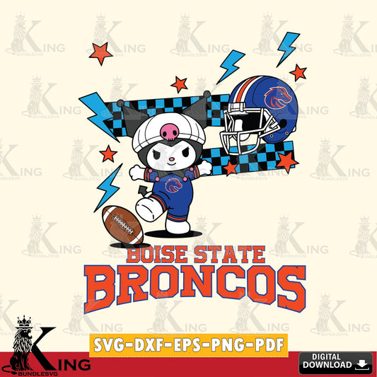 Boise State Broncos Kuromi Game Day SVG file, Cricut, Cut file  , Digital Download , Instant Download, Sanrio svg, Clipart