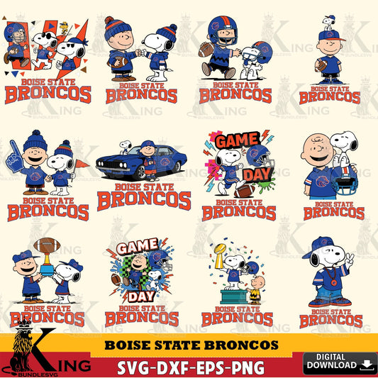 Boise State Broncos Peanuts Football NCAA Bundle SVG, Cricut, Cut file  , Digital Download , Instant Download, Peanuts svg, NCAA svg, Football svg, Sport svg