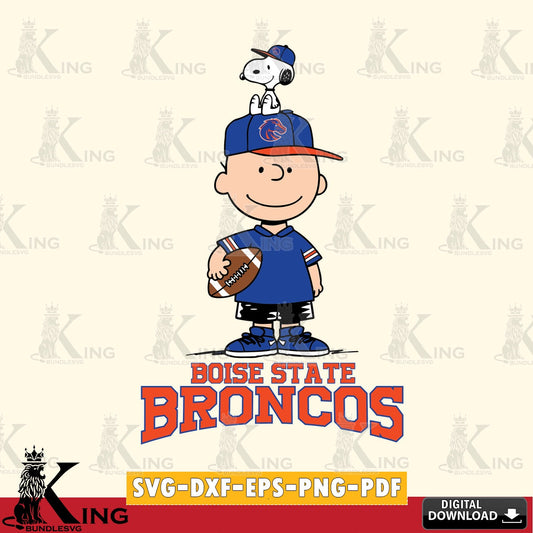 Boise State Broncos Peanuts Football Rugby SVG, Cricut, Cut file  , Digital Download , Instant Download, Peanuts svg, NCAA svg, Football svg, Sport svg