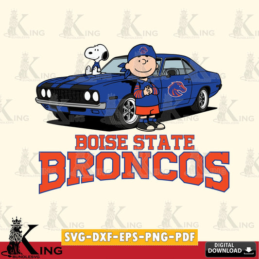 Boise State Broncos Peanuts Muscle Car SVG, Cricut, Cut file  , Digital Download , Instant Download, Peanuts svg, NCAA svg, Football svg, Sport svg