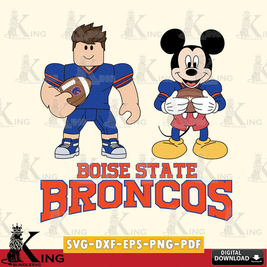 Boise State Broncos Roblox & Mickey Football SVG file , NCAA Cricut,  File cut , Digital Download , PDF File