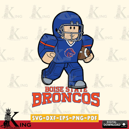 Boise State Broncos Roblox Player Rugby SVG file , NCAA Cricut,  File cut , Digital Download , PDF File