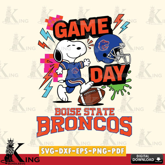 Boise State Broncos Snoopy Game day SVG, Cricut, Cut file  , Digital Download , Instant Download, Peanuts svg, NCAA svg, Football svg, Sport svg