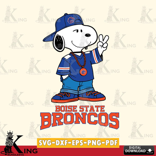 Boise State Broncos Snoopy Say hi SVG, Cricut, Cut file  , Digital Download , Instant Download, Peanuts svg, NCAA svg, Football svg, Sport svg