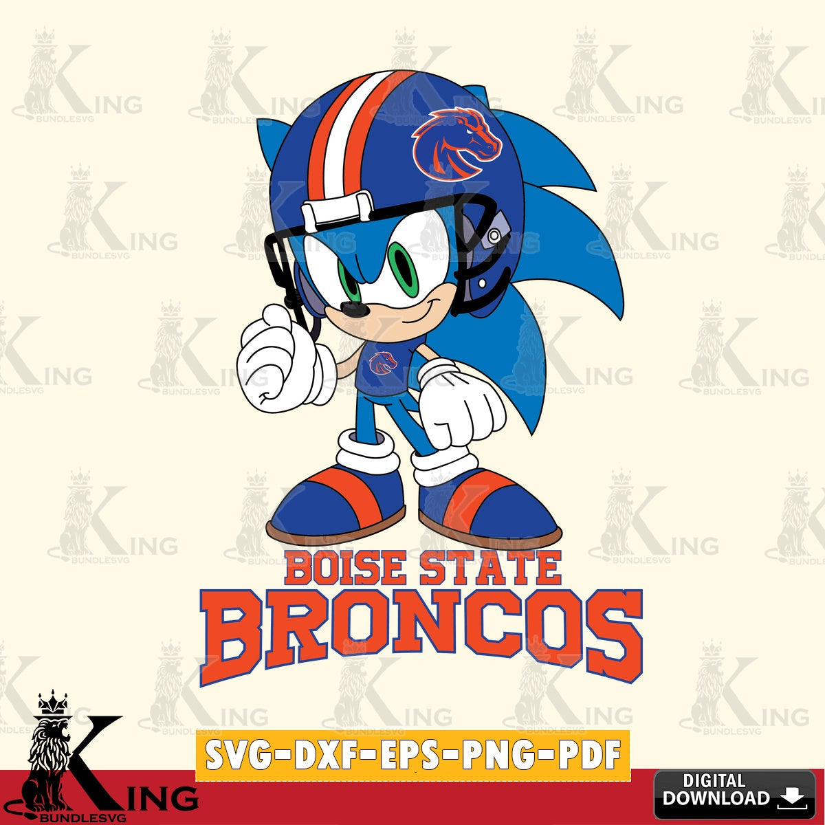 Boise State Broncos Sonic Football Mascot SVG file, Vector , Digital Download , PDF File , Instant Download