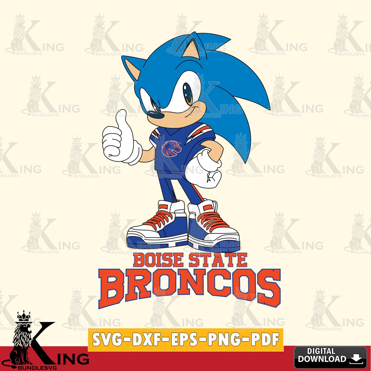 Boise State Broncos Sonic Like Football SVG file, Vector , Digital Download , PDF File , Instant Download