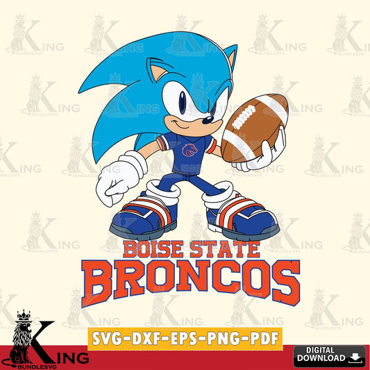Custom design featuring Boise State Broncos Sonic Rugby, a digital file for silhouette cameo and cricut projects
