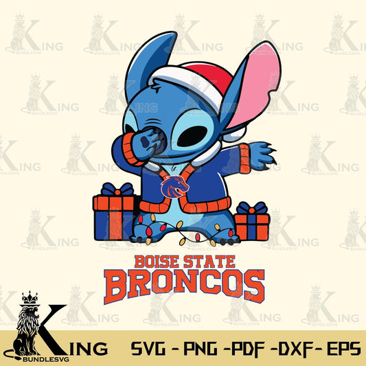 Boise State Broncos Stitch Merry Christmas Svg Eps Dxf Png File, Digital Download