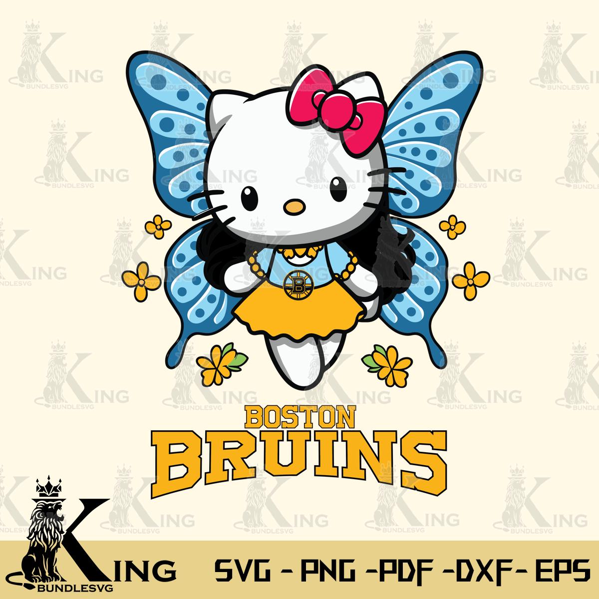 Boston Bruins Butterfly Kitty Charm Svg Eps Dxf Png File, Digital Download