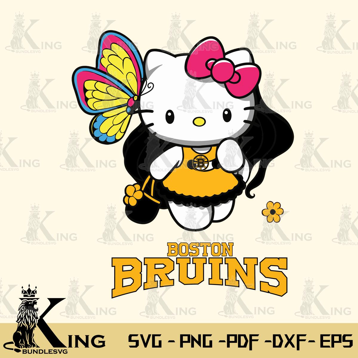 Boston Bruins Kitty Cartoon Svg Eps Dxf Png File, Digital Download