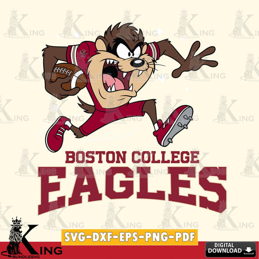 Boston College Eagles Angry Taz Football SVG file, Cut file  , Digital Download , Instant Download, Taz svg, NCAA svg