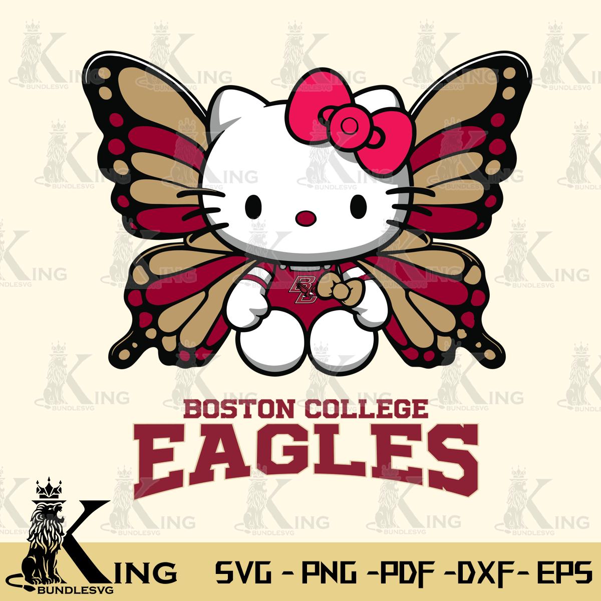 Boston College Eagles Butterfly Kitty Delight Svg Eps Dxf Png File, Digital Download