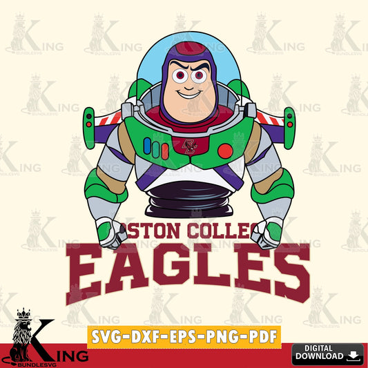 Detailed illustration of Boston College Eagles Buzz Lightyear football, a digital download for Cricut Maker and paper crafts