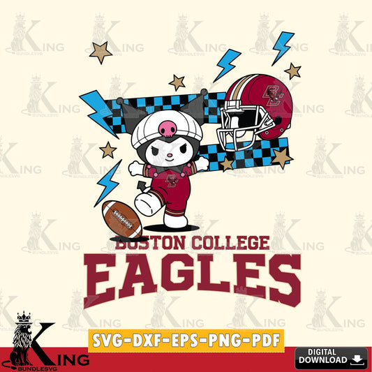Boston College Eagles Kuromi Game Day SVG file, Cricut, Cut file  , Digital Download , Instant Download, Sanrio svg, Clipart