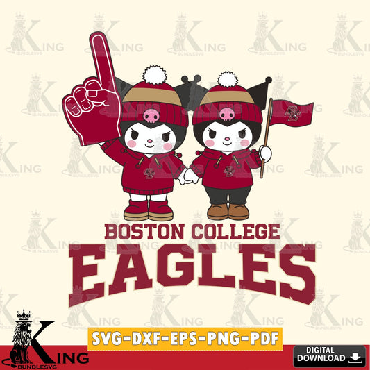 Boston College Eagles Kuromi rugby Fan SVG file, Cricut, Cut file  , Digital Download , Instant Download, Sanrio svg, Clipart