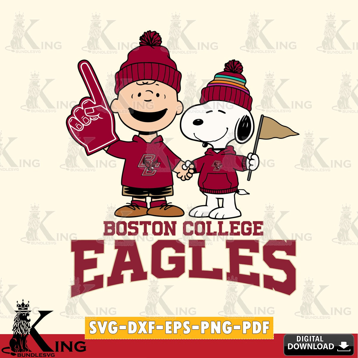 Boston College Eagles Peanuts Fan Gear SVG, Cricut, Cut file  , Digital Download , Instant Download, Peanuts svg, NCAA svg, Football svg, Sport svg