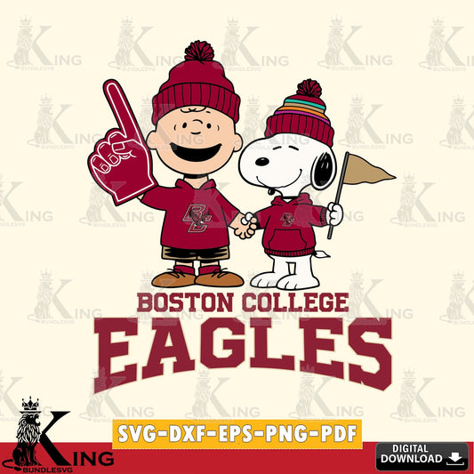 Boston College Eagles Peanuts Fan Gear SVG, Cricut, Cut file  , Digital Download , Instant Download, Peanuts svg, NCAA svg, Football svg, Sport svg