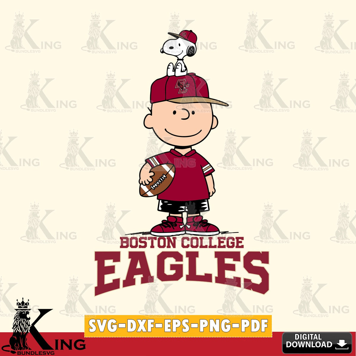 Boston College Eagles Peanuts Football Rugby SVG, Cricut, Cut file  , Digital Download , Instant Download, Peanuts svg, NCAA svg, Football svg, Sport svg