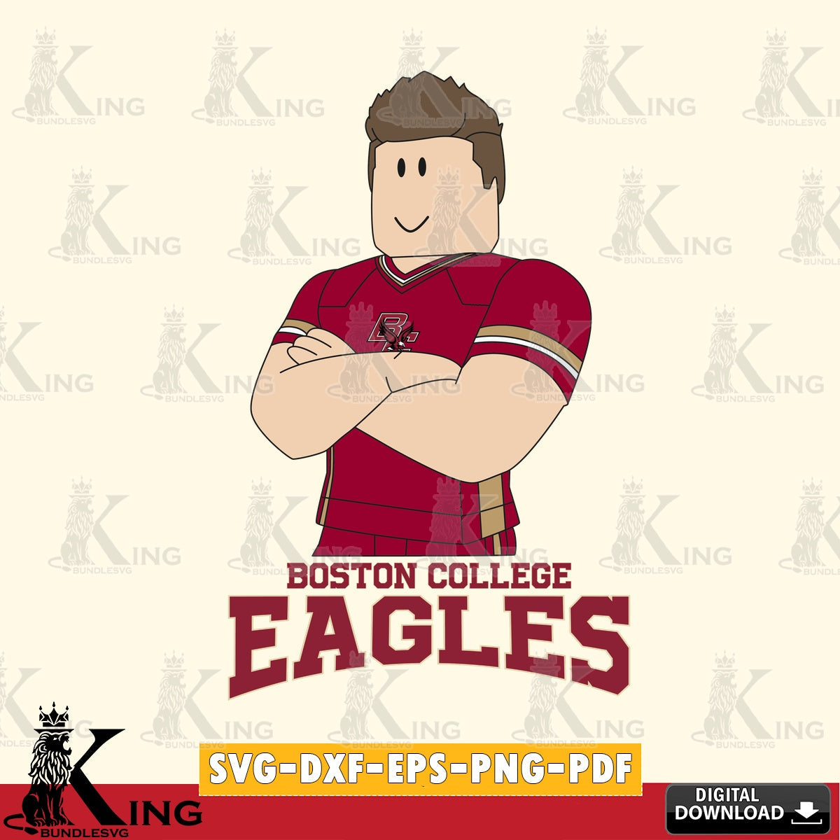 Boston College Eagles Roblox Football SVG file , NCAA Cricut,  File cut , Digital Download , PDF File