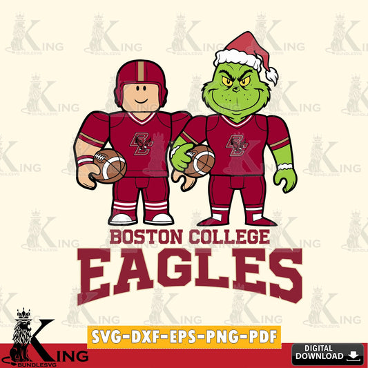 Boston College Eagles Roblox & Grinch Football SVG file , NCAA Cricut,  File cut , Digital Download , PDF File