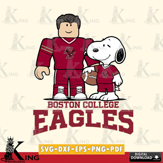 Boston College Eagles Roblox & Snoopy Football SVG file , NCAA Cricut,  File cut , Digital Download , PDF File