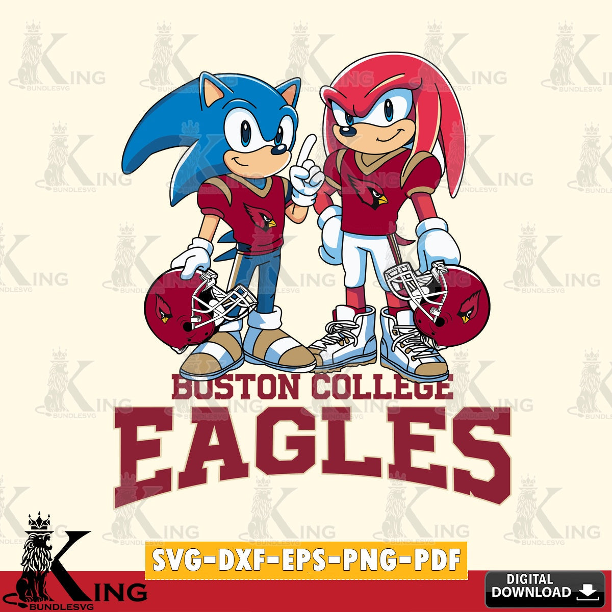 Boston College Eagles Sonic And Knuckles Football SVG file, Vector , Digital Download , PDF File , Instant Download
