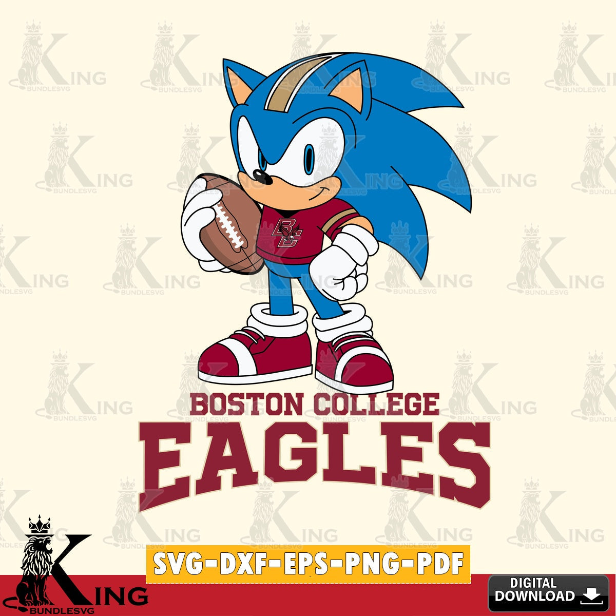 Boston College Eagles Sonic Game Day Ready SVG file, Vector , Digital Download , PDF File , Instant Download