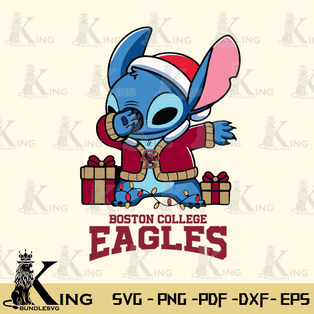 Boston College Eagles Stitch Merry Christmas Svg Eps Dxf Png File, Digital Download