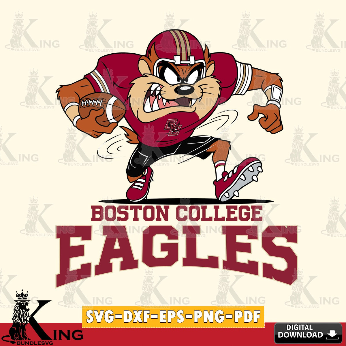 Boston College Eagles Taz Football Helmet SVG file, Cut file  , Digital Download , Instant Download, Taz svg, NCAA svg