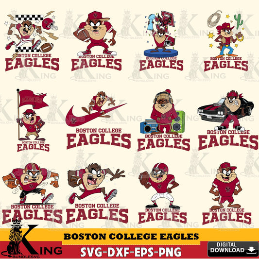 Boston College Eagles Taz Football NCAA Bundle SVG file, Cut file  , Digital Download , Instant Download, Taz svg, NCAA svg