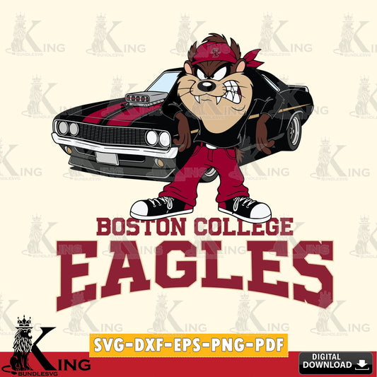 Boston College Eagles Taz Racing Car SVG file, Cut file  , Digital Download , Instant Download, Taz svg, NCAA svg