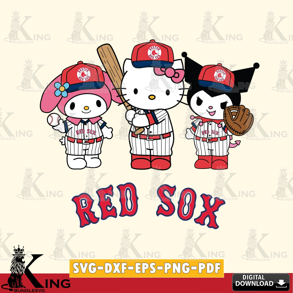High-quality graphic of a Boston Red Sox Kawaii team baseball player, vector art for engraving, cutting, and printing.