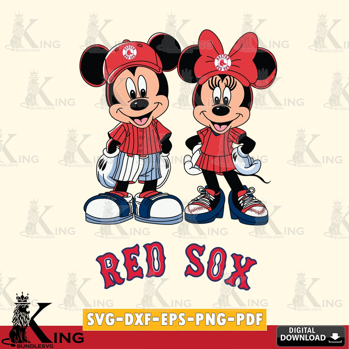 Boston Red Sox Mickey Minnie Mouse Fan SVG file , For Cricut,  File cut , Digital Download , PDF File, Cut Files