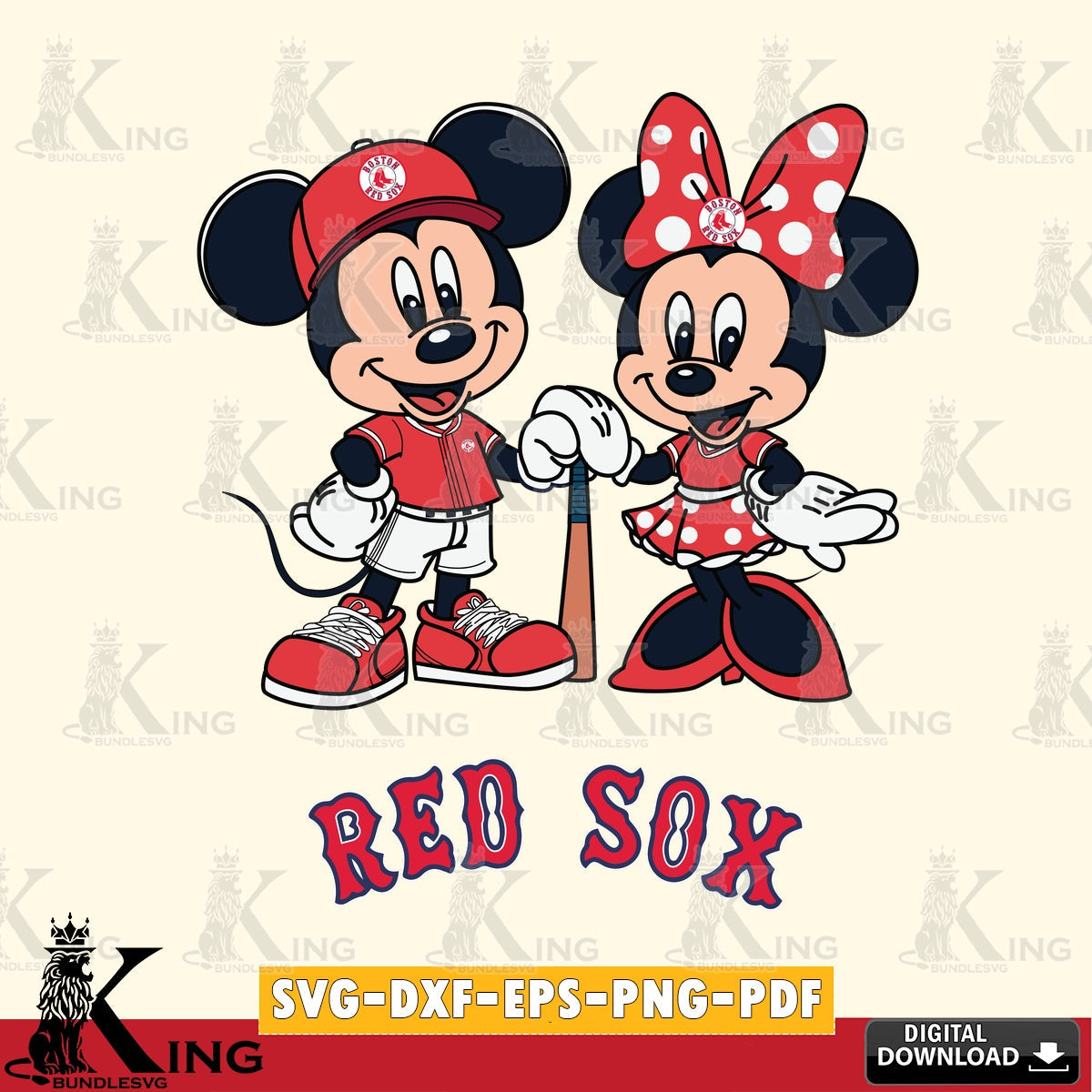 Boston Red Sox Mickey Minnie Mouse Sport SVG file , For Cricut,  File cut , Digital Download , PDF File, Cut Files