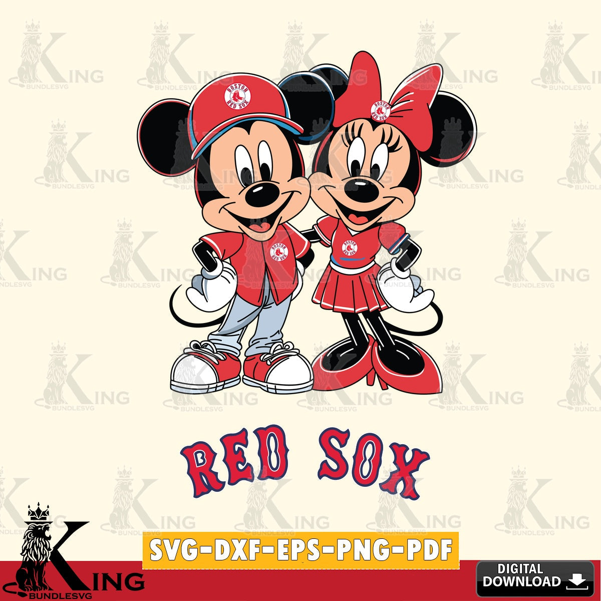 Boston Red Sox Mickey Minnie Mouse smile SVG file , For Cricut,  File cut , Digital Download , PDF File, Cut Files