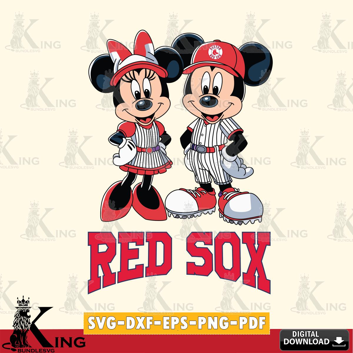 Boston Red Sox Mickey Minnie Sport SVG File, MLB for Cricut, Silhouette, Digital Download , file cut