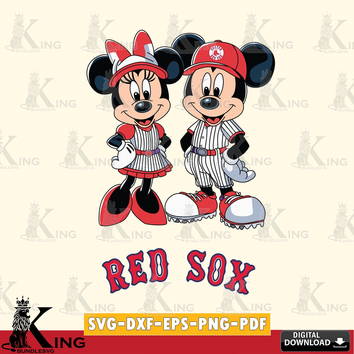 Boston Red Sox Mickey Minnie Sport SVG file , For Cricut,  File cut , Digital Download , PDF File, Cut Files