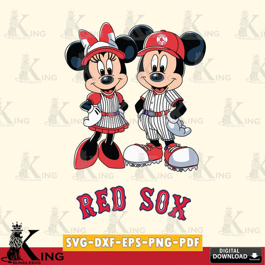 Boston Red Sox Mickey Minnie Sport SVG file , For Cricut,  File cut , Digital Download , PDF File, Cut Files