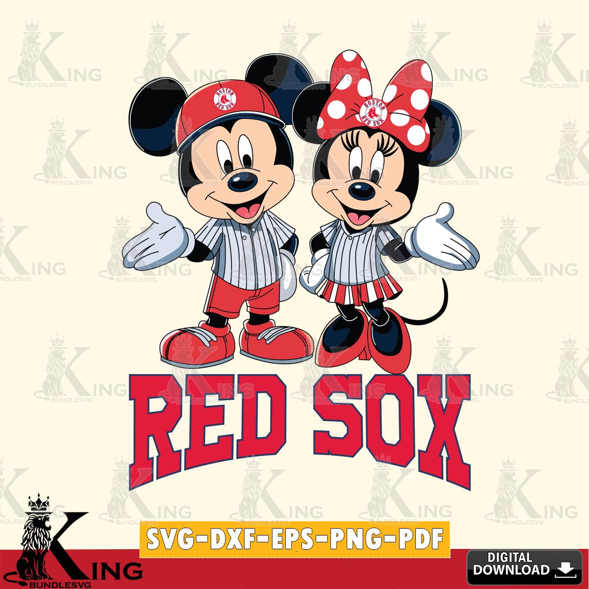 Boston Red Sox Mickey Minnie couple SVG File, MLB for Cricut, Silhouette, Digital Download , file cut