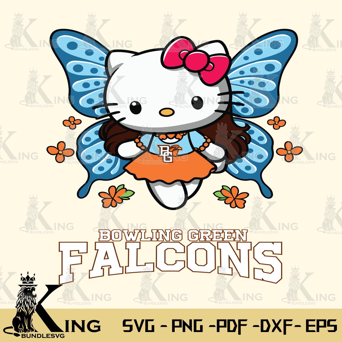 Bowling Green Falcons Butterfly Kitty Charm Svg Eps Dxf Png File, Digital Download