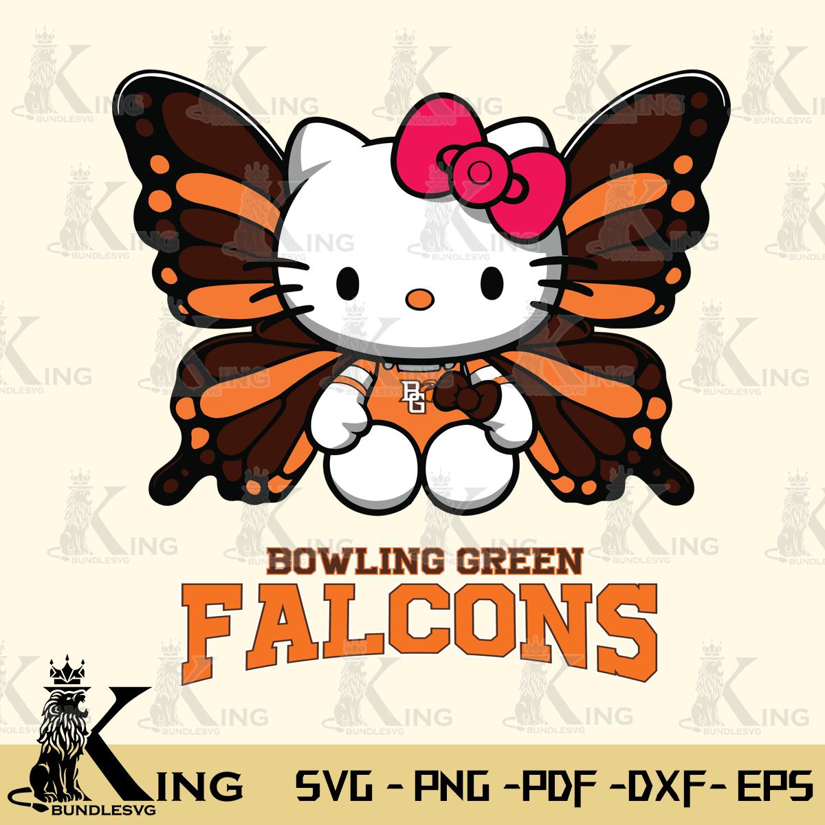 Bowling Green Falcons Butterfly Kitty Delight Svg Eps Dxf Png File, Digital Download