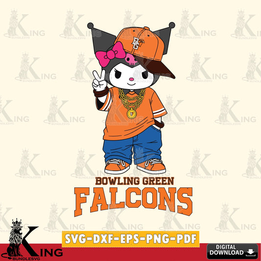 Bowling Green Falcons Kuromi Streetwear Style SVG file, Cricut, Cut file  , Digital Download , Instant Download, Sanrio svg, Clipart