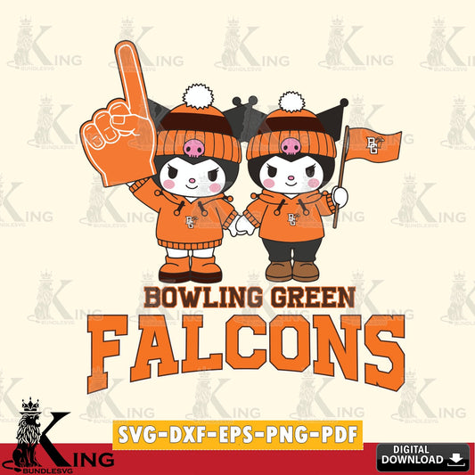 Bowling Green Falcons Kuromi rugby Fan SVG file, Cricut, Cut file  , Digital Download , Instant Download, Sanrio svg, Clipart