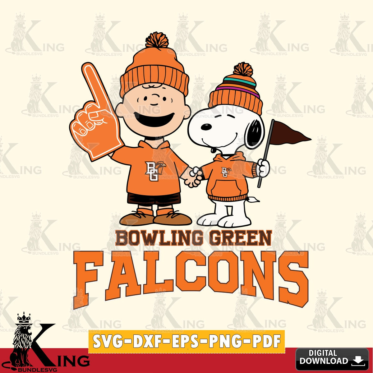 Bowling Green Falcons Peanuts Fan Gear SVG, Cricut, Cut file  , Digital Download , Instant Download, Peanuts svg, NCAA svg, Football svg, Sport svg