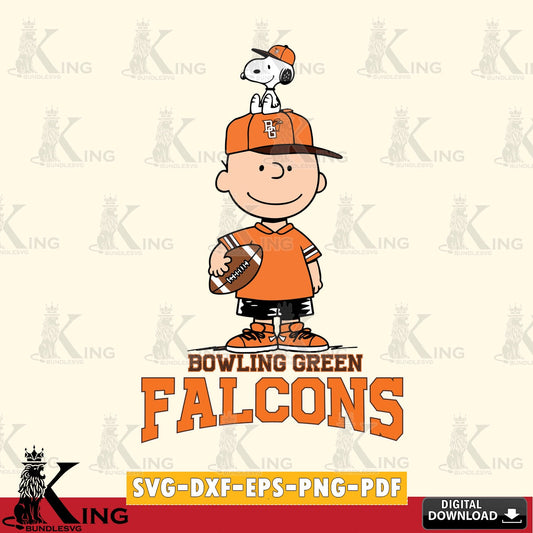 Bowling Green Falcons Peanuts Football Rugby SVG, Cricut, Cut file  , Digital Download , Instant Download, Peanuts svg, NCAA svg, Football svg, Sport svg