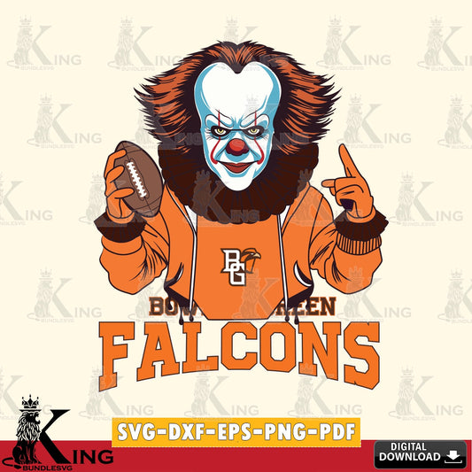 Printable art of Bowling Green Falcons Pennywise Player Football, NCAA File cut, SVG PNG files perfect for Cricut and Silhouette