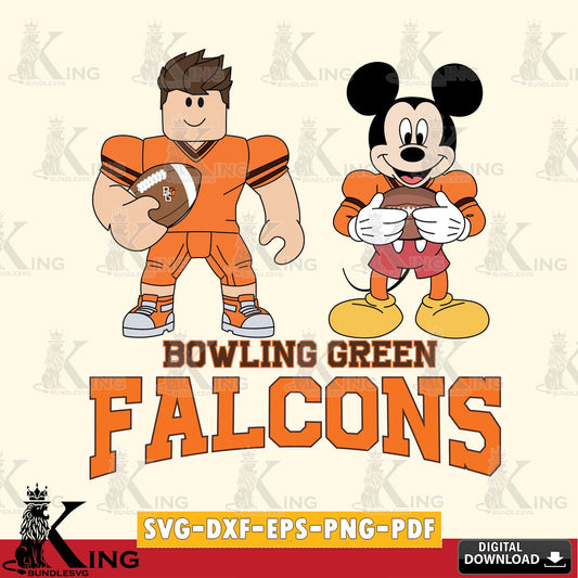 Bowling Green Falcons Roblox & Mickey Football SVG file , NCAA Cricut,  File cut , Digital Download , PDF File