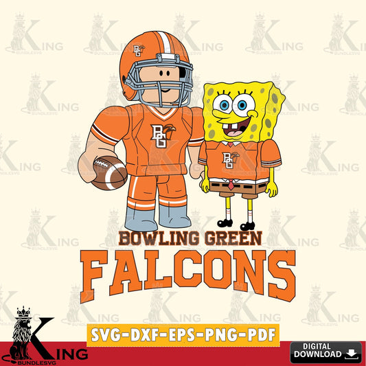 Bowling Green Falcons Roblox & Spongebob Football SVG file , NCAA Cricut,  File cut , Digital Download , PDF File