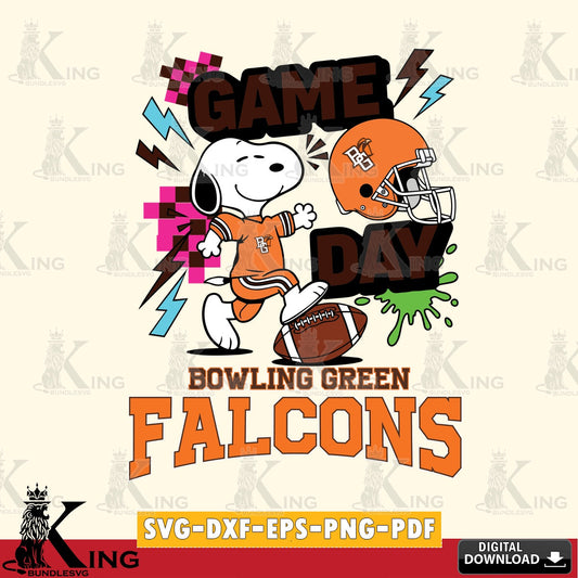 Bowling Green Falcons Snoopy Game day SVG, Cricut, Cut file  , Digital Download , Instant Download, Peanuts svg, NCAA svg, Football svg, Sport svg