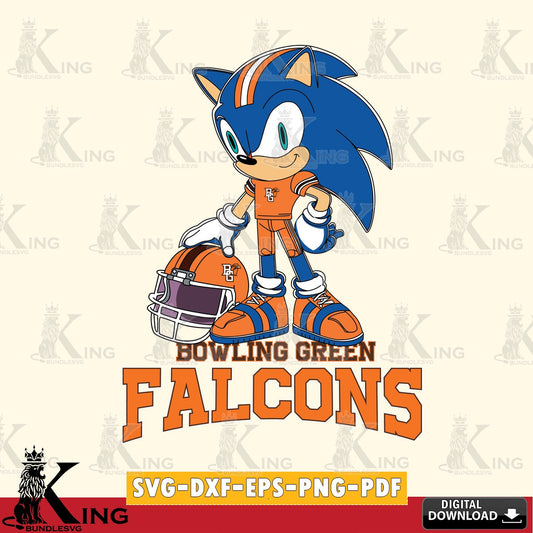 Stylish representation of Bowling Green Falcons Sonic Player Football digital file for silhouette cameo and cricut projects